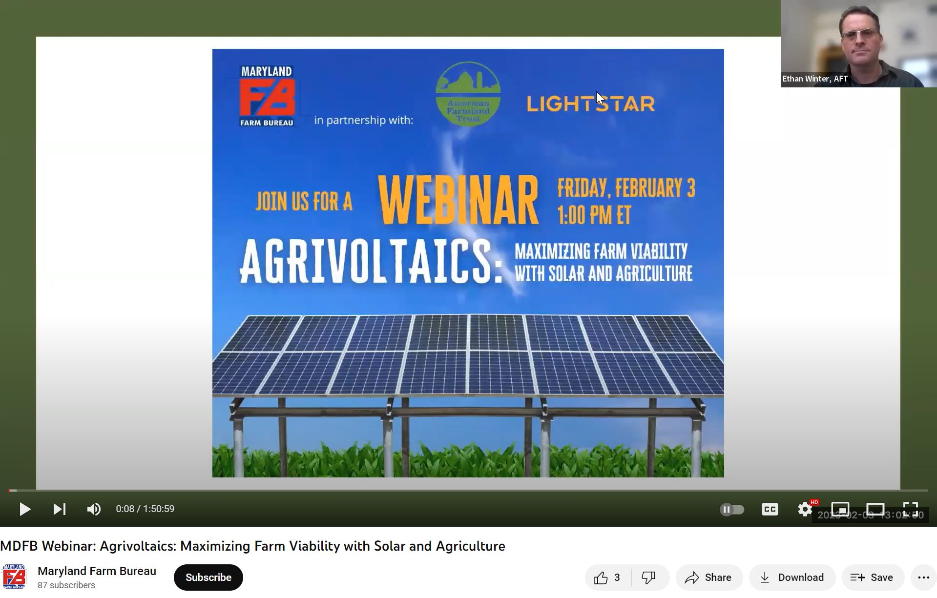 MDFB Webinar: Agrivoltaics: Maximizing Farm Viability with Solar and Agriculture